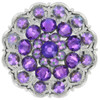 Rhinestone Crystal Floral Scalloped Edge Concho - Heliotrope / Crystal Paradise Sunshine