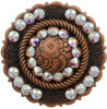 Crystal AB Copper Center Rope Rhinestone Concho