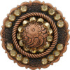 Lt Colo Topaz Copper Center Rope Rhinestone Concho