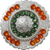 Erinite & Sun Polished Silver Center Rope Rhinestone Concho