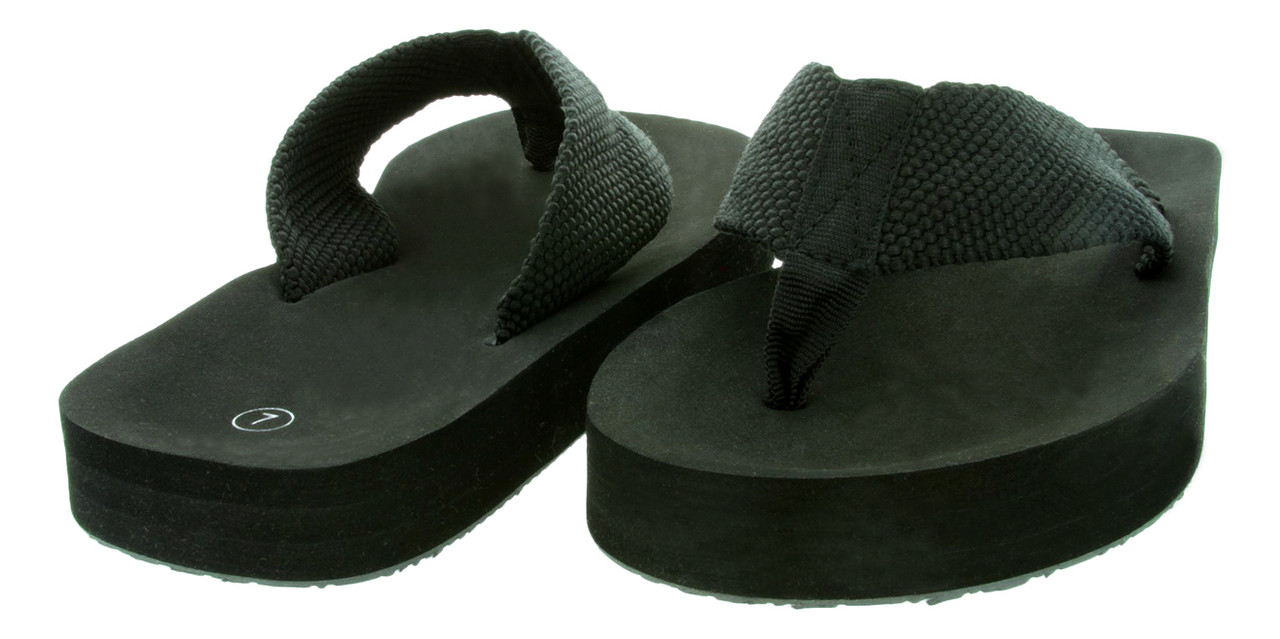 flip flop heels black