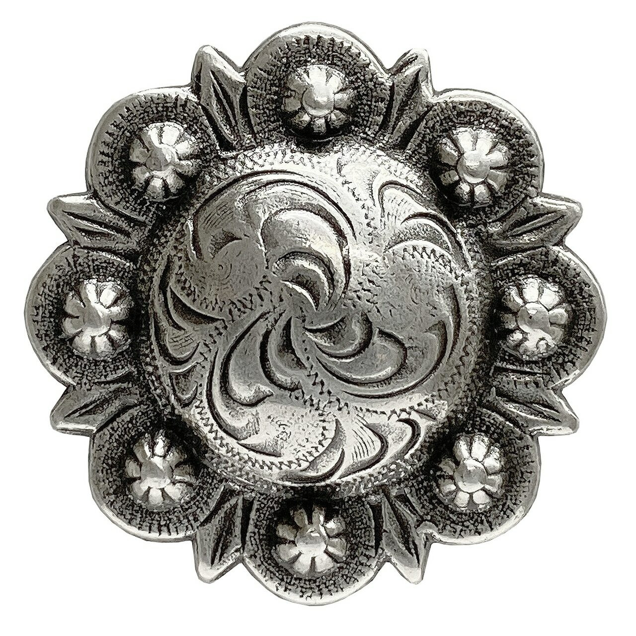 Buy your Concho: Western conchos screwback silver Barbedwire concho round  19 mm online