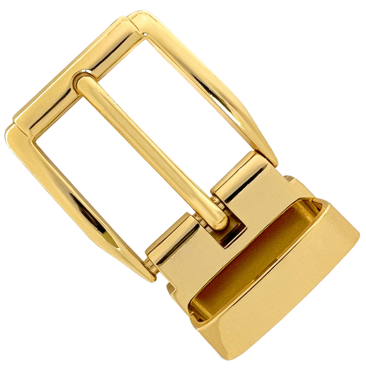 Trafalgar 30mm Scallop Edge Plaque Compression Belt Buckle, Gold