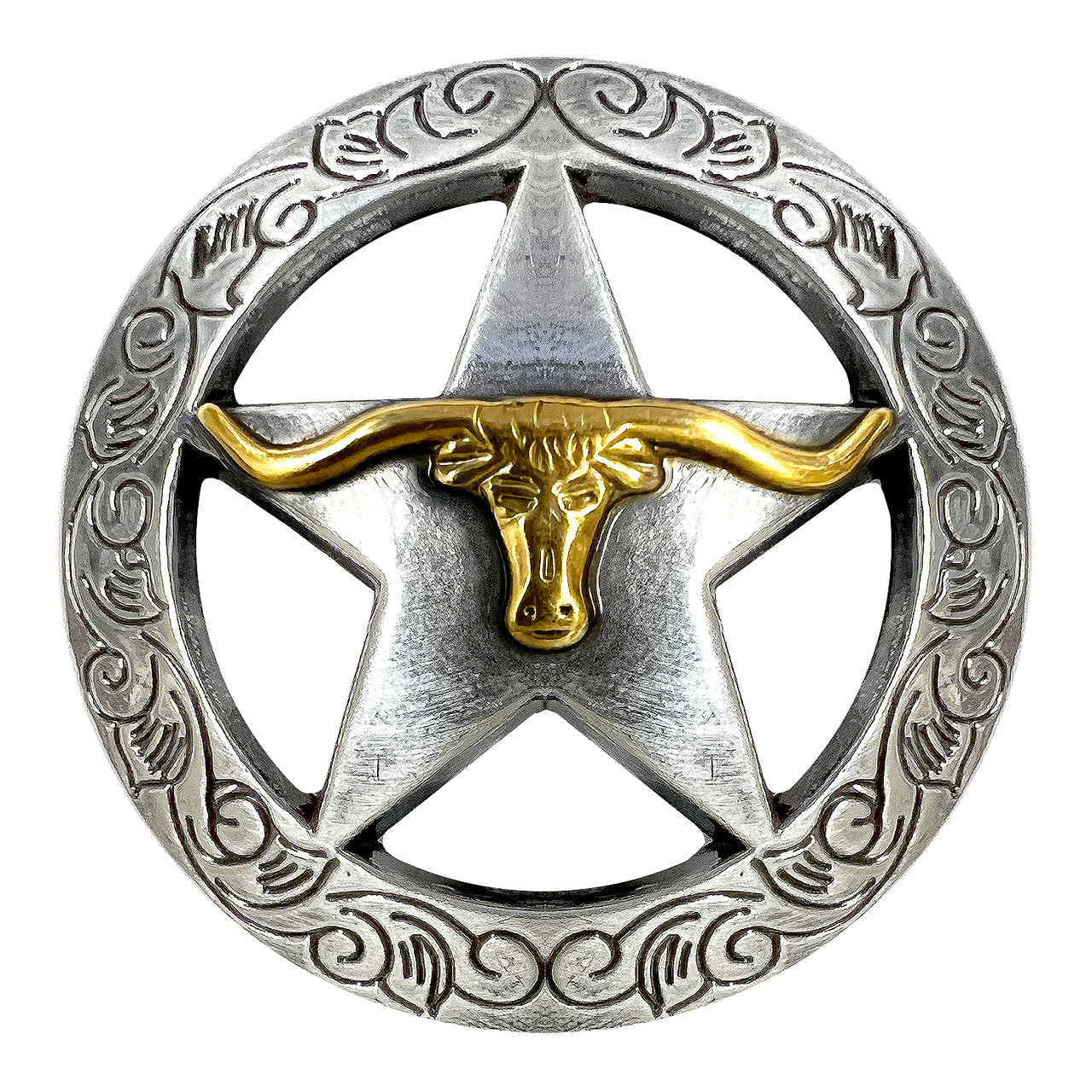 Concho 1 Silver/Gold - Engraved Star