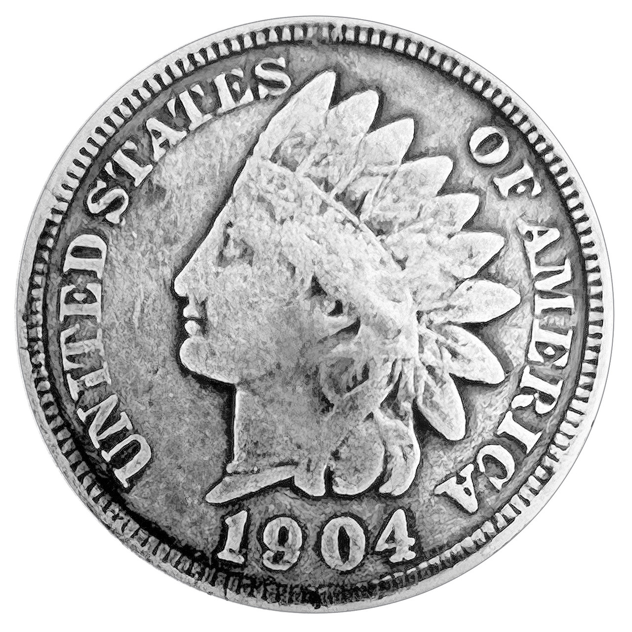 BS9180 SRTP 3/4'' Antique Silver Indian Head Penny Reproduction