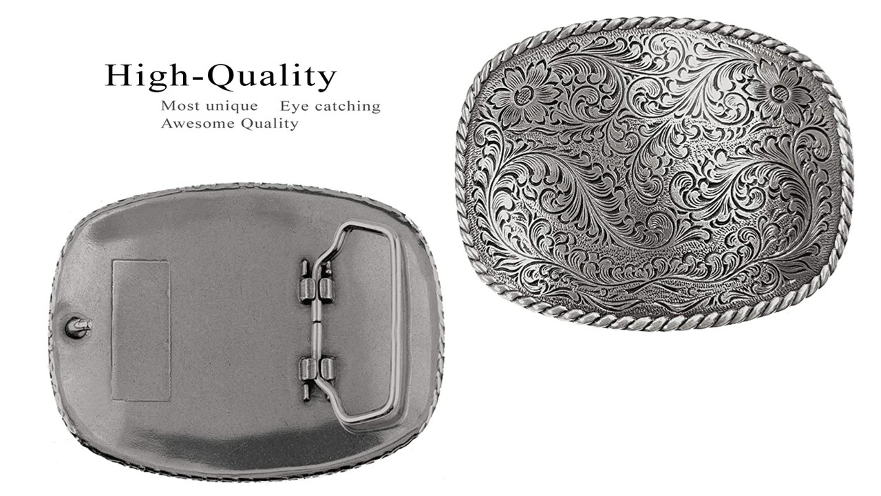 Western Engraved Rope Edge Design Belt Buckle HA0359 LASRP