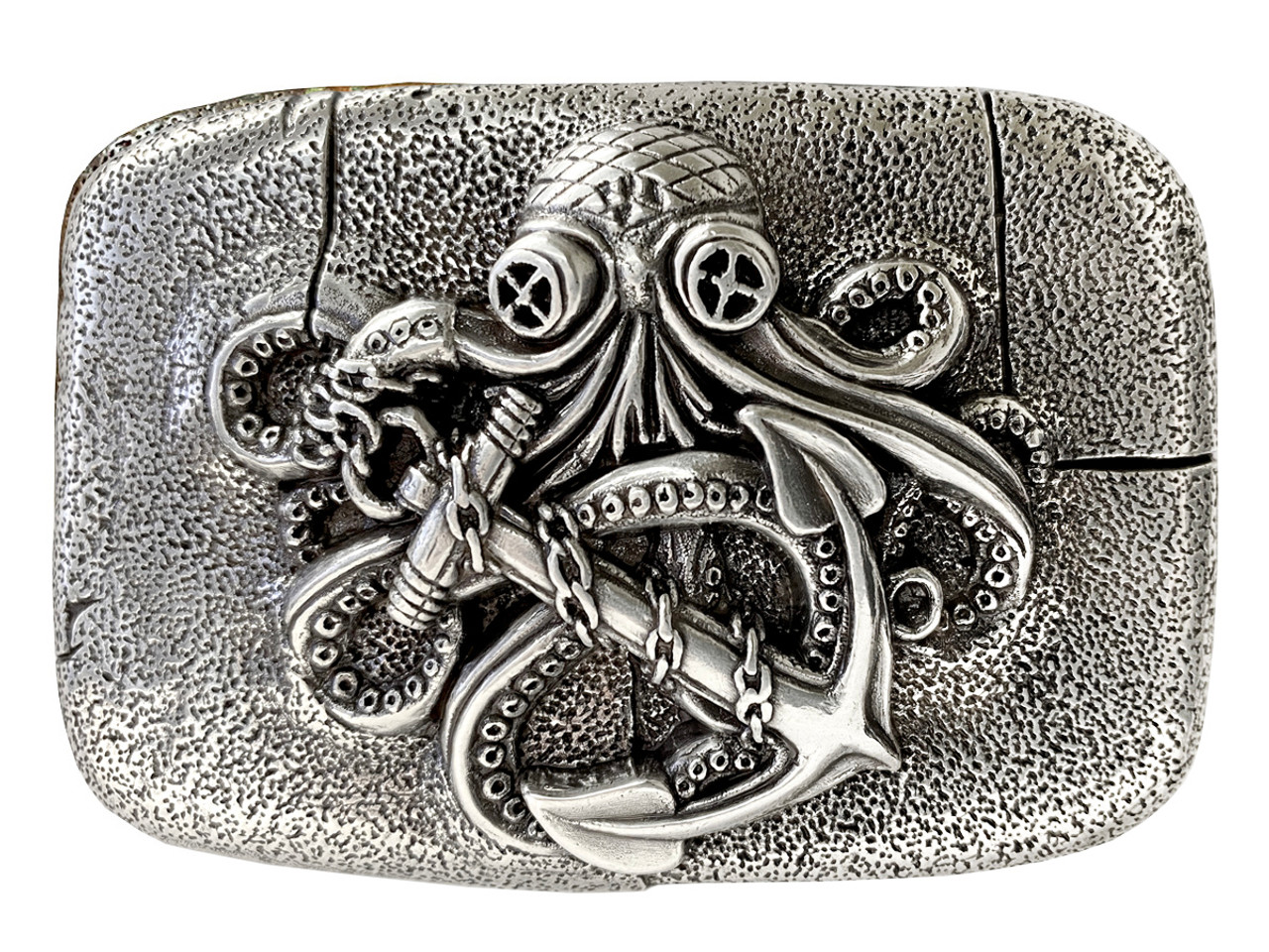 Unique Buckle Antique Octopus Boat Anchor Engraved Belt Buckle