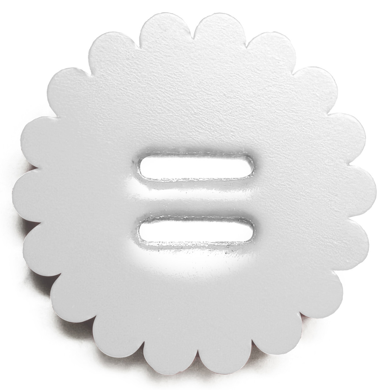 Saddle Leather Scalloped Concho Rosettes WITH SLOTTED HOLE - WHITE