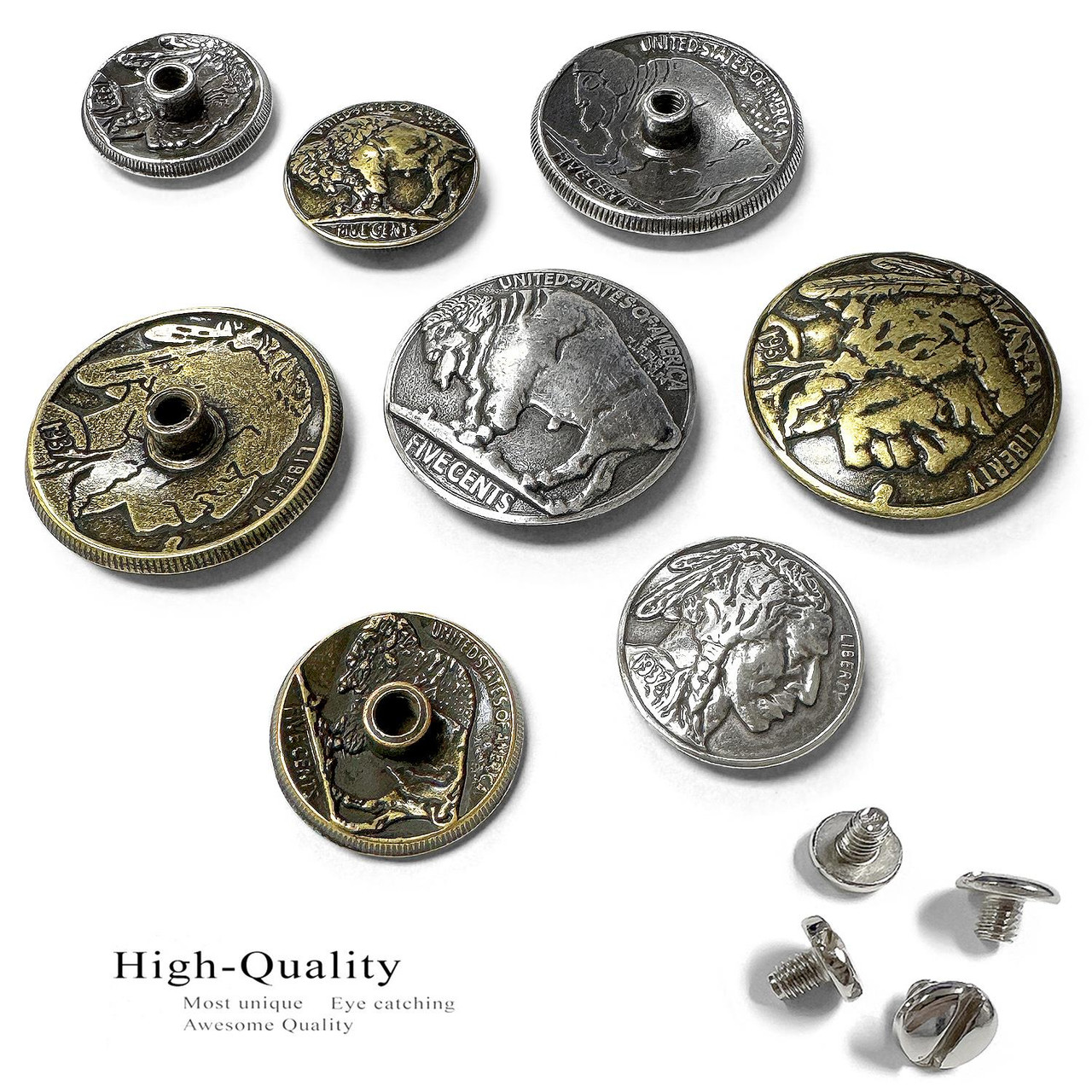 Buffalo Nickels Coins CRAFTMEMORE 2pcs 1 3/16