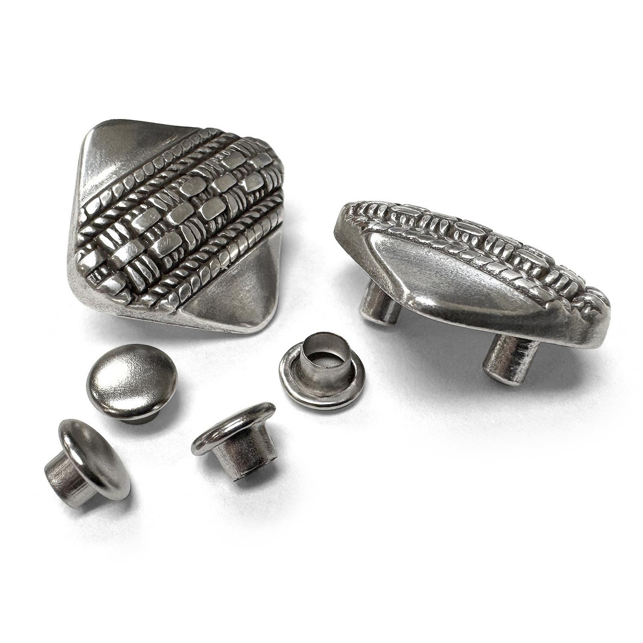 Engraved Rivet S5825C-B-LASRP Antique Engraved Diamond Concho Rivet Back (DR) - Conchos