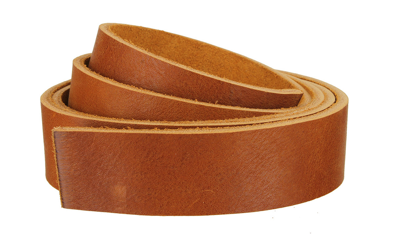 Double Bends Full Grain Thick Leather Strips - Tan