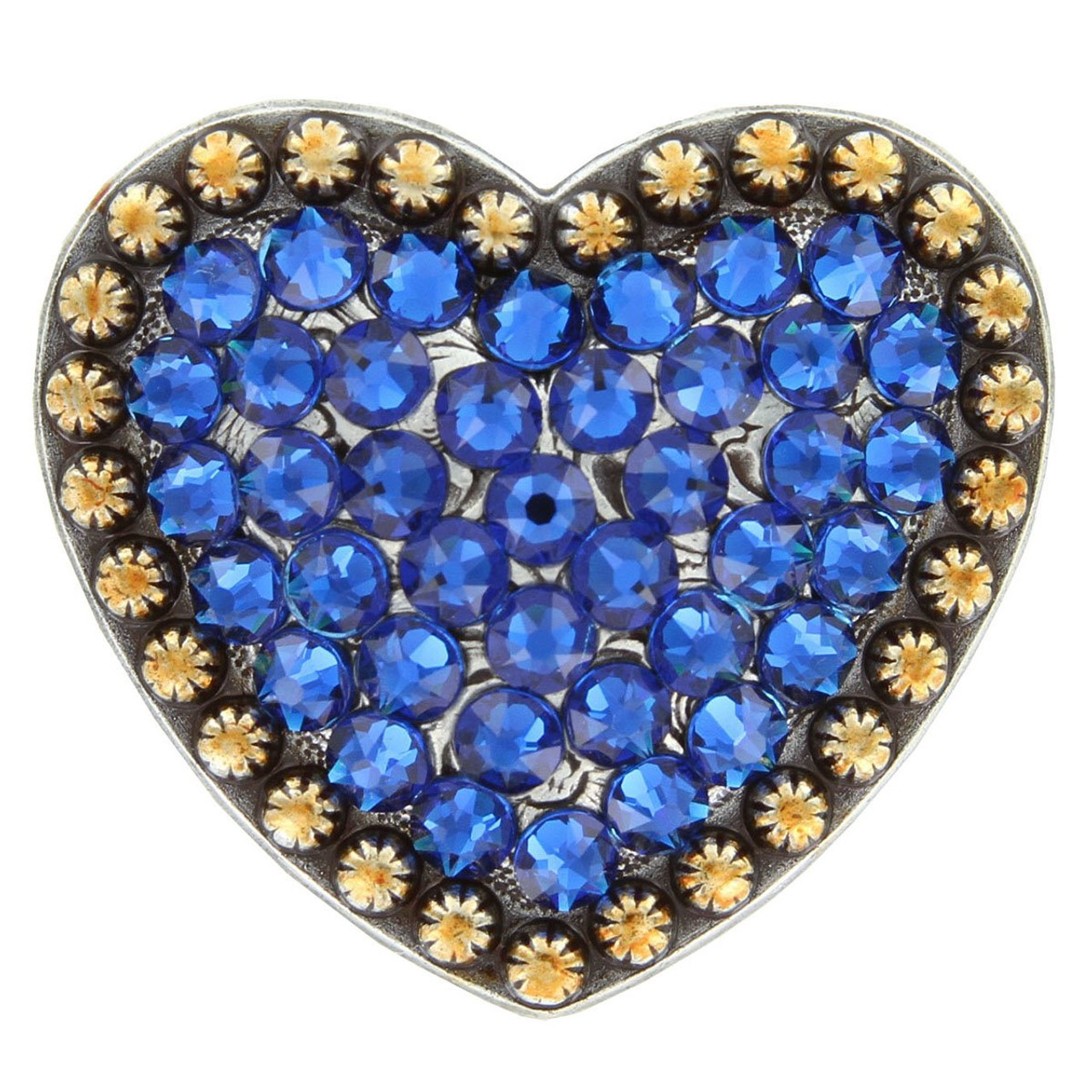 Capri Blue - Swarovski Rhinestone Crystal Heart Berry Concho