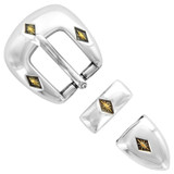 S5513 ASAG Hand Polished Engraved Belt Buckle Set Fits 3/4"(19mm) Belt (Antique Gold)