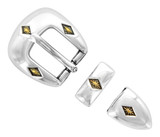 S5513 ASAG Hand Polished Engraved Belt Buckle Set Fits 3/4"(19mm) Belt (Antique Gold)