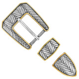 S5579 ASAG Hand Polished Engraved Belt Buckle Set Fits 1"(25mm) Belt (Antique ASAG)