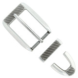 BS8211 LASRP Hand Polished Engraved Belt Buckle Set Fits 1-1/8"(30mm) Wide Belt (Antique Silver)