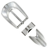 BS8143 SRTP Hand Polished Engraved Belt Buckle Set Fits 1"(25mm) Belt (Antique Silver)