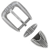 BS8202 LASRP Hand Polished Engraved Belt Buckle Set Fits 1"(25mm) Belt (Antique Silver)