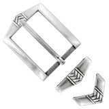 BS8210 SRTP Hand Polished Engraved Belt Buckle Set Fits 1-1/8"(30mm) Wide Belt (Antique Silver)