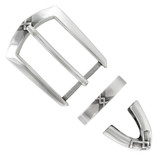 BS8626 SRTP Hand Polished Engraved Belt Buckle Set Fits 1-1/8"(30mm) Wide Belt (Antique Silver)