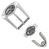 BS8642 LASRP Hand Polished Engraved Belt Buckle Set Fits 1-1/8"(30mm) Wide Belt (Antique Silver)