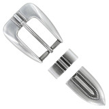 S5349 LASRP Hand Polished Engraved Belt Buckle Set Fits 1"(25mm) Belt (Antique Silver)