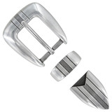 S6216 LASRP Hand Polished Engraved Belt Buckle Set Fits 1"(25mm) Belt (Antique Silver)