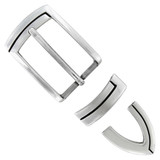 BS8191 SRTP/BLK Hand Polished Engraved Belt Buckle Set Fits 1-1/8"(30mm) Wide Belt (Antique Silver)