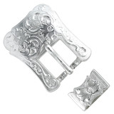 S5401 SP 3/4" (19MM) Bright Silver Western Buckle & Loop Set