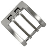 P4184 NB 1 3/8" (35mm) Nickel Two Prong Roller Belt Buckle
