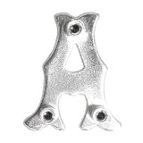 LL3297 SP 3/4" Bright Silver Letter "A" Shaped Concho