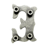 LL3297 OS 3/4" Antique Silver Letter "E" Shaped Concho