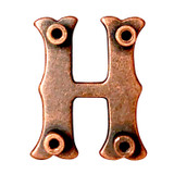 LL3297 COP 3/4" Copper Letter "H" Shaped Concho