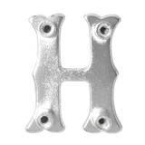 LL3297 SP 3/4" Bright Silver Letter "H" Shaped Concho
