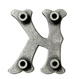 LL3297 OS 3/4" Antique Silver Letter "K" Shaped Concho