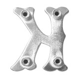 LL3297 SP 3/4" Bright Silver Letter "K" Shaped Concho