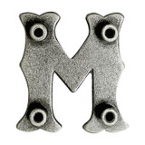LL3297 OS 3/4" Antique Silver Letter "M" Shaped Concho