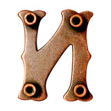 LL3297 COP 3/4" Copper Letter "N" Shaped Concho