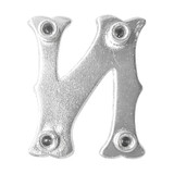 LL3297 SP 3/4" Bright Silver Letter "N" Shaped Concho