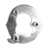 LL3297 SP 3/4" Bright Silver Letter "Q" Shaped Concho