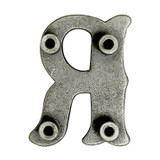 LL3297 OS 3/4" Antique Silver Letter "R" Shaped Concho