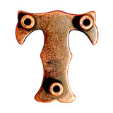 LL3297 COP 3/4" Copper Letter "T" Shaped Concho