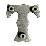 LL3297 OS 3/4" Antique Silver Letter "T" Shaped Concho