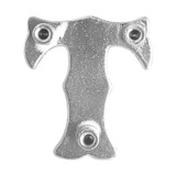 LL3297 SP 3/4" Bright Silver Letter "T" Shaped Concho