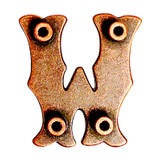 LL3297 COP 3/4" Copper Letter "W" Shaped Concho