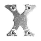 LL3297 SP 3/4" Bright Silver Letter "X" Shaped Concho