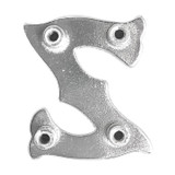 LL3297 SP 3/4" Bright Silver Letter "Z" Shaped Concho