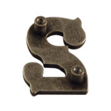 SC47652-2 OS 5/8"x7/8" Antique Silver Number "2" Screw Back Concho