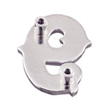 SC47698-9 SP 5/8"x7/8" Bright Silver Number "9" Screw Back Concho