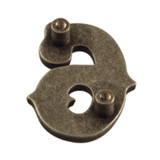 SC47729-6 OS 5/8"x7/8" Antique Silver Number "6" Screw Back Concho